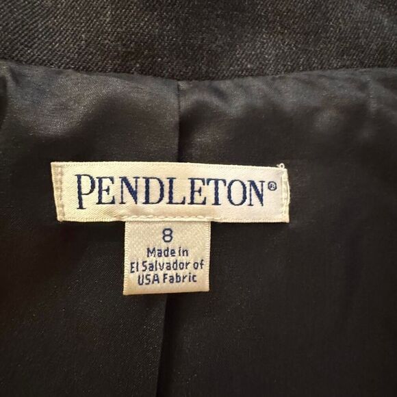 Pendleton Women’s Grey 100% Virgin Wool Blazer with One-button Closure Size 8 - Picture 5 of 7